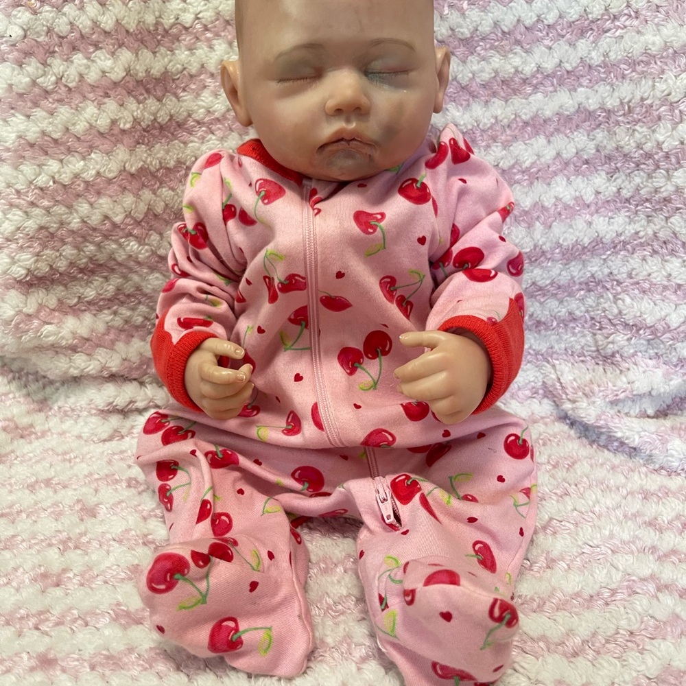 Cherry Print Pink Baby Onesie